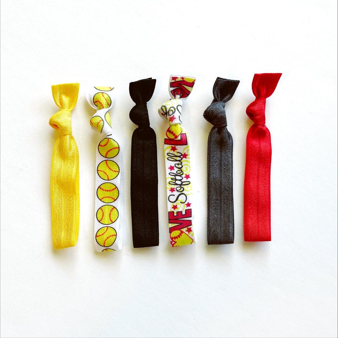 Softball Hair Tie Set, Choose Your Team Coordinating Colors, Love