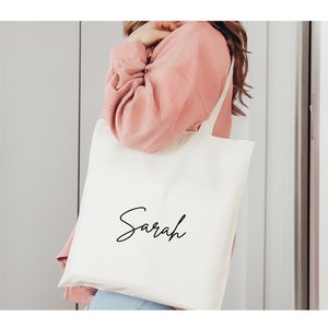 Personalized Name Tote | Bridesmaid Name Tote, Bridesmaid Tote, Maid of Honor Tote Personalized Bridesmaid Gift Bachelorette Girls Trip Tote