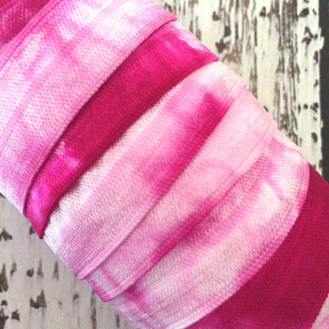 Magenta White Tie Dye Elastic Hand Dyed Tie Dye FOE Etsy