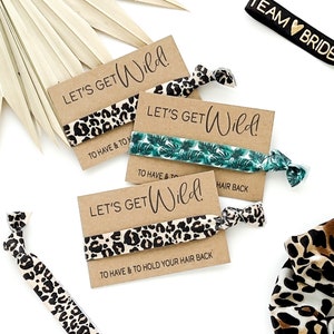 LET&#39;s GET WILD Girls Getaway |  Bachelorette Favors | Last Rumble in the Jungle Hair Tie | To Have and To Hold | Leopard Palm Hair Ties
