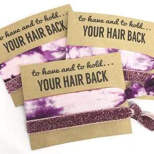 Bachelorette Party Favors Hair Ties | Bachelorette Hair Tie Party Favors | Tie Dye Hair Ties | To have & to hold your hair back hair ties