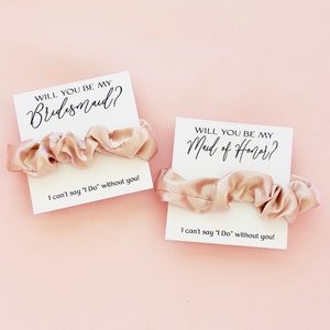 Will you be my Bridesmaid | Silk Scrunchie Bridesmaid Proposals | Satin Soft Hair Scrunchies for your Bridesmaid Maid of Honor Bridal Party