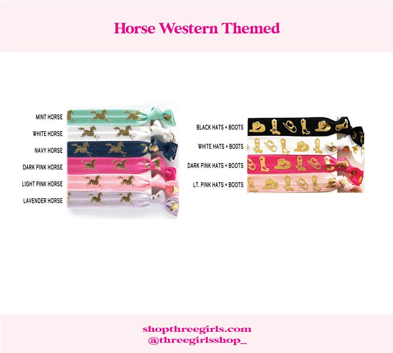 FOR YOUR PONY Girls Birthday Party Favors | Hair Tie Favors | Horse Themed Kids Birthday | Cowgirl Western Birthday Favors image 2