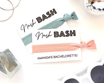 Nash Bash Hair Tie Favor, Nashville Bachelorette Party Gift, Personalized Girls Trip Hair Ties