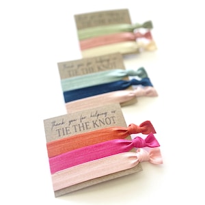 Bridesmaids Gift Hair Ties Thank you for helping us tie the knot Wedding favor, Bridal Shower favors, Bridal Party Favors