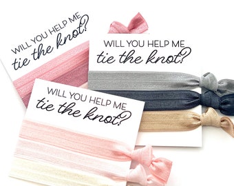 Will you help me tie the knot Bridesmaid Proposal | Bridesmaid hair ties | Choose your colors | Hair Tie Favors