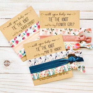 Bridesmaid Proposal Gifts | Will you help me tie the knot hair ties | help me tie the knot favors | Gift  for Bridesmaids | Maid of Honor