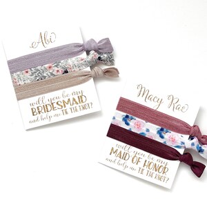 Bridesmaid Proposal, Flower Girl Proposal Will you be my..., help me tie the knot favors, Maid of Honor, hair tie favors image 1