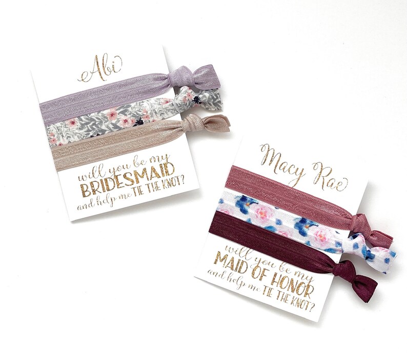 Bridesmaid Proposal, Flower Girl Proposal Will you be my..., help me tie the knot favors, Maid of Honor, hair tie favors image 1