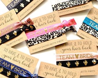 Bachelorette Party Favors | Personalized Bridesmaid Proposal Hair Tie favors, Bridal party Girls getaway gifts To have and to hold