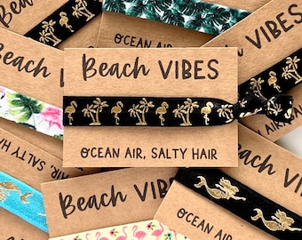 Beach Vibes  | Beach Bachelorette | Tropical Bachelorette, Beach Pool Mexico Miami Bach Welcome Hotel Bag Gifts, Mermaid Hair Ties