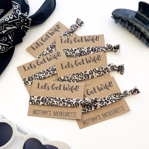 LET&#39;s GET WILD | Bachelorette Party Favors | Leopard Cheetah Hair Tie Favors | To Have and To Hold Your Hair Back | Bachelorette Hair Ties
