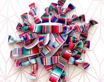 Assorted Serape Hair Ties | Bulk Hair Ties, Parties, Events, Fundraisers, Mexico Themed Fiesta Hair Tie Gifts, Birthday Favor Gifts