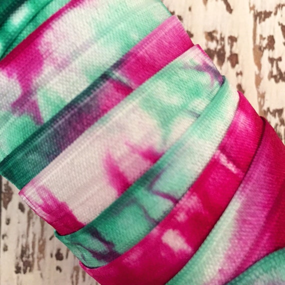 Tie dye foe inspired tie dye elastic Tie dye hair ties tie dye headband-5//8