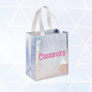 Retro Holographic Gift Bag | Welcome Bachelorette Party Bag | Personalized Gift Bags Bridesmaid Gift Bag | Birthday Bachelorette Tote