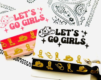 Let's Go Girls | Cowgirl Bachelorette | Hair Tie Favors | Nashville Girls Trip | Nash Bash Girls Trip Favors | Let's Go Girls hair ties