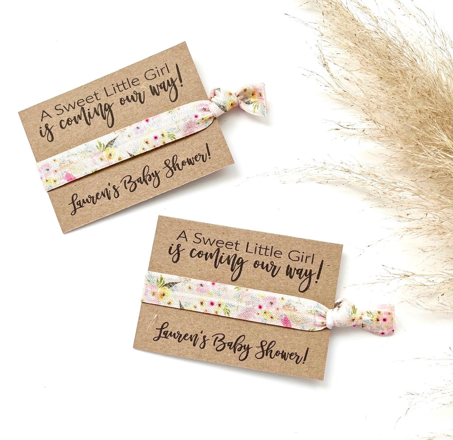 A Sweet Little Girl Baby Shower Hair Tie Favors Baby Girl Etsy