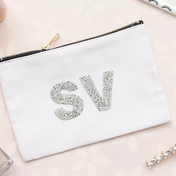 Initial Cosmetic Bag Etsy