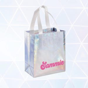 Last Disco Retro Bachelorette Holographic Gift Bag | Bachelorette Party Bag, Bridesmaids Groovy Gift Bags