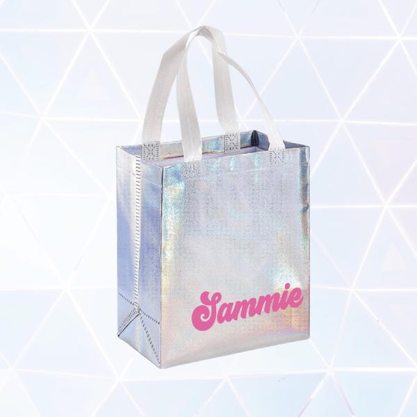 Last Disco Retro Bachelorette Holographic Gift Bag | Bachelorette Party Bag, Bridesmaids Groovy Gift Bags