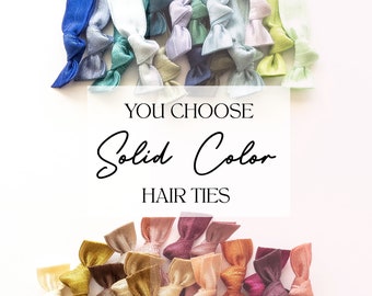 Solid Color Hair Ties | Bulk Assorted You choose the colors, hand made hair ties, creaseless hair tie ponytail holder, elastic hair ties
