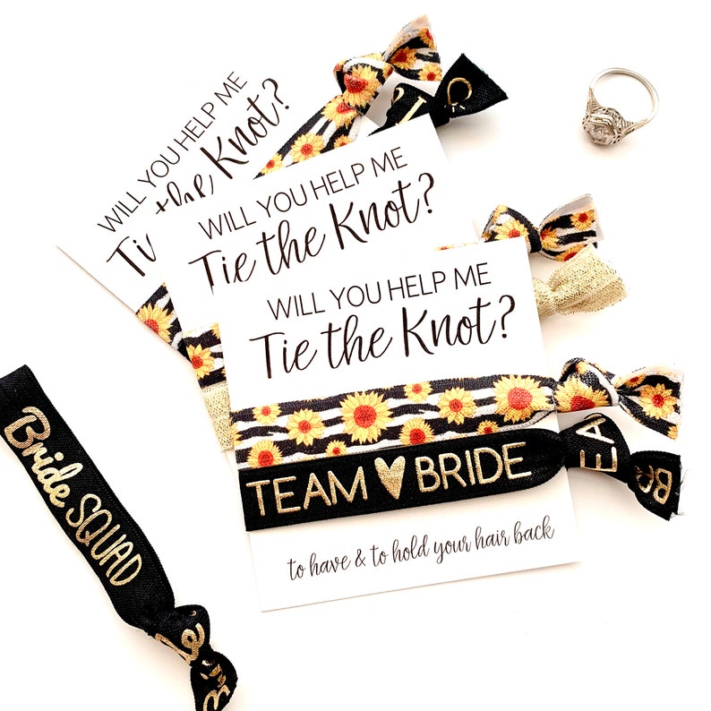 Will You Help Me Tie the Knot Sunflower Bridesmaid Proposal - Etsy