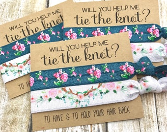 Will you help me Tie the Knot | Bridesmaid Proposal | Bridesmaid Hair Tie Favors | To have and to hold your hair back | YOU CHOOSE