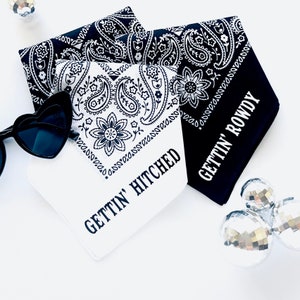 Cowgirl Western Bachelorette | Custom Bandana's | Bride Bandana Space Cowgirl | Austin Bachelorette | Gettin’ Hitched Gettin’ Rowdy Bandana