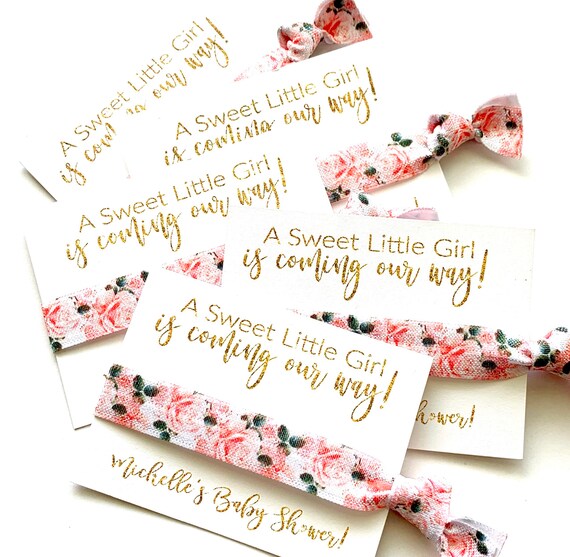 hair tie baby shower favors