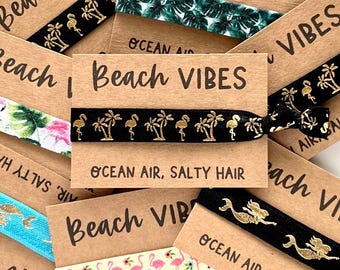 Beach Vibes Bachelorette Hair Tie Favors, Coatal Bach Party