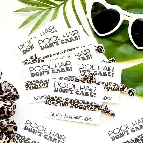 Pool Party Hair Tie Favors Personalized Summer Birthday Etsy
