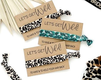 LET's GET WILD Girls Getaway |  Bachelorette Favors | Last Rumble in the Jungle Hair Tie | To Have and To Hold | Leopard Palm Hair Ties