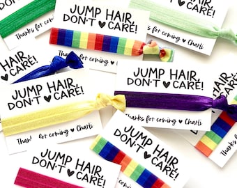 Trampoline Birthday Party Favors, Rainbow Hair Ties, Personalized Goodie Bag Gifts