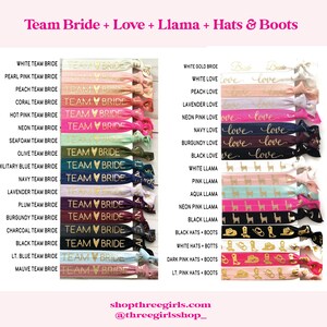 Bachelorette Party Favors Personalized Bridesmaid Proposal Hair Tie favors, Bridal party Girls getaway gifts To have and to hold image 3