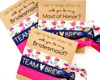 Will you be my Bridesmaid | Bridesmaid Proposal, Hair Tie  Favors, Bridesmaid Gift, To have and to hold | I can't say I DO without you