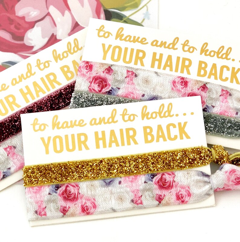 Vintage Floral Bachelorette Party Favor Hair Tie Favors To Etsy