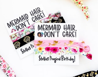Mermaid Hair Don't Care Mermaid Birthday Party Hair Tie Favors Let's Shellabrate Mermaid Party Gifts Magical Fintastic Girls Birthday