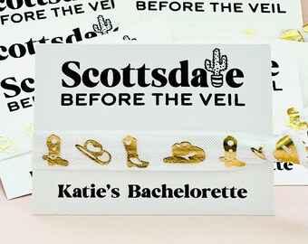Scottsdale Bachelorette Hair Tie Favors | Cactus & Cowboy Boot Theme