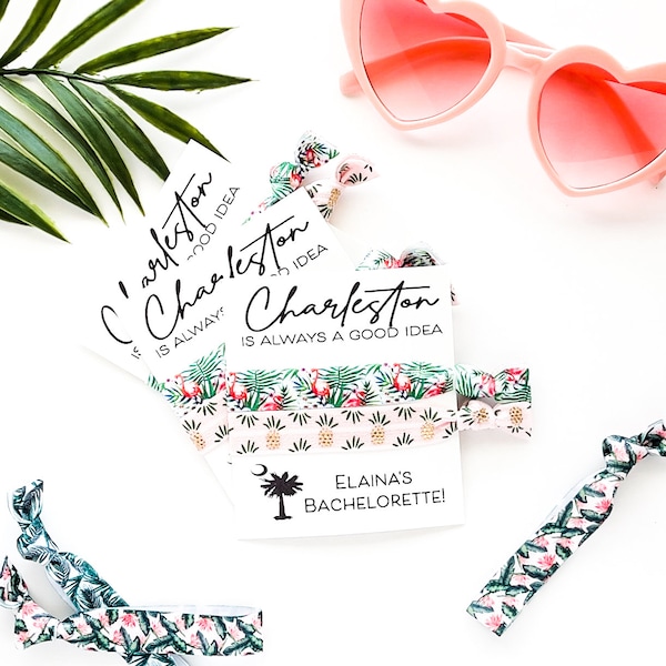 Charleston is always a good idea Bachelorette Favors | Bachelorette Hair Ties, Southern Bachelorette, Personalized Gifts, Charleston Bach