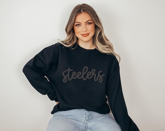 Custom Puff Team Name Mascot Unisex Crewneck Sweatshirt | Team School Spirit Personalized Name Embossed Sweatshirt