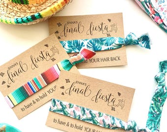 Personalized Final Fiesta Hair Ties | Bachelorette Party Favors, Bridal Shower Guest Gifts