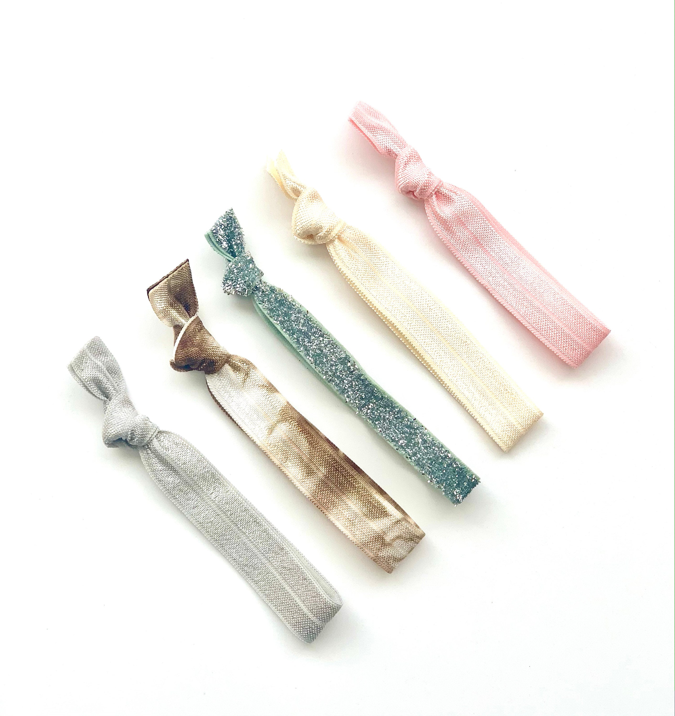 Lilian Hair Tie Set Creaseless Elastic Hair Ties Silver Etsy