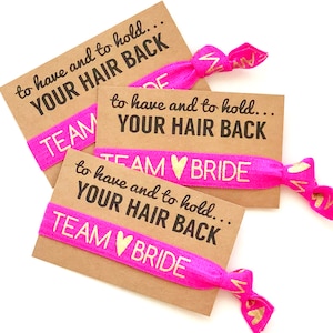 TEAM BRIDE | To have & to hold your hair back Bridesmaid hair ties, Bridesmaids' gift, Bachelorette Party, Bridal Party Hair Tie Gifts