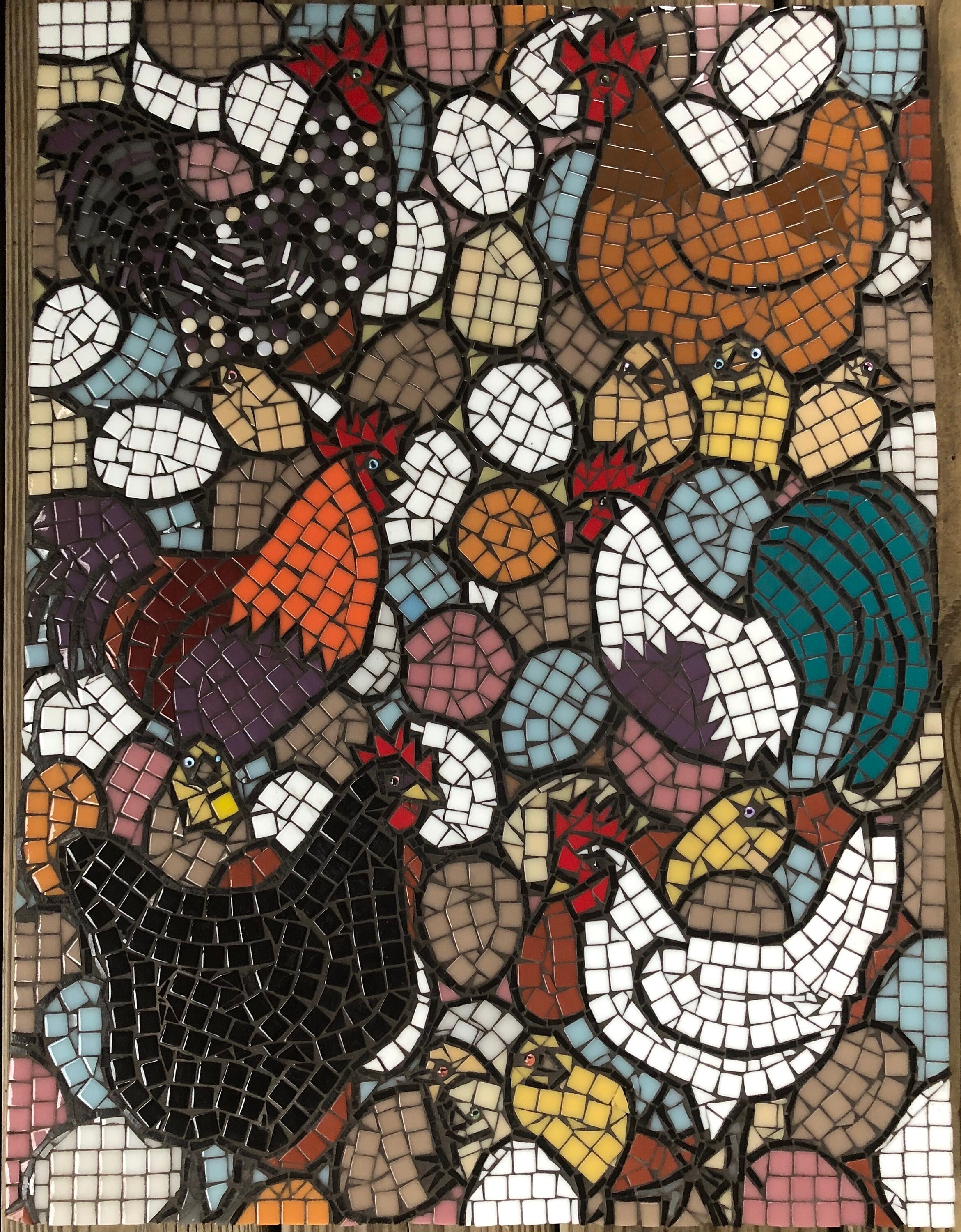 Mosaic Chickens and Eggs | Etsy