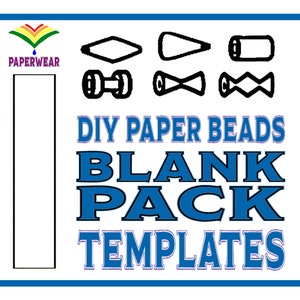 Paper Beads DIY kit - BLANK Templates. Print, Colour, Roll. Instant Download - 6 Templates and instructions.
