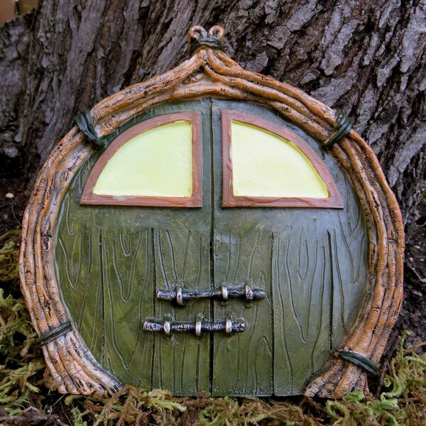 Fairy Door  Windows glow in Dark  Resin Fairy Garden Village Faeries Fairies Home Yard Decor Gift for Granddaughter