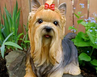 Yorkshire Terrier Standing Figurine, Yorkie dogs, Suitable Inside or Outside, Toy Dog, Apartment Dog, Faithful Loving Companion, Cute 12 in