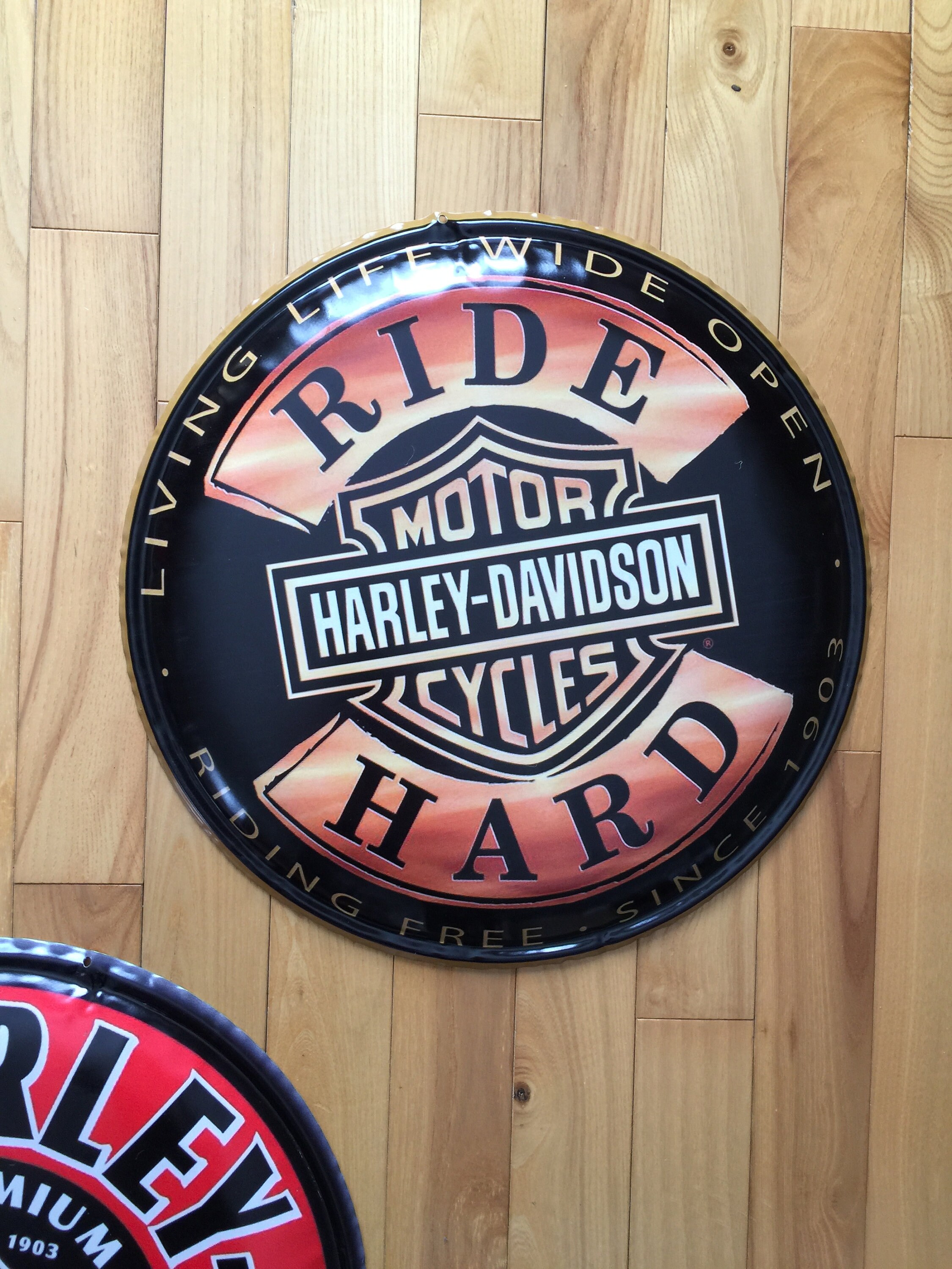 Harley Davidson Metal Wall Set of 3 Plaques Signs Home Man Etsy