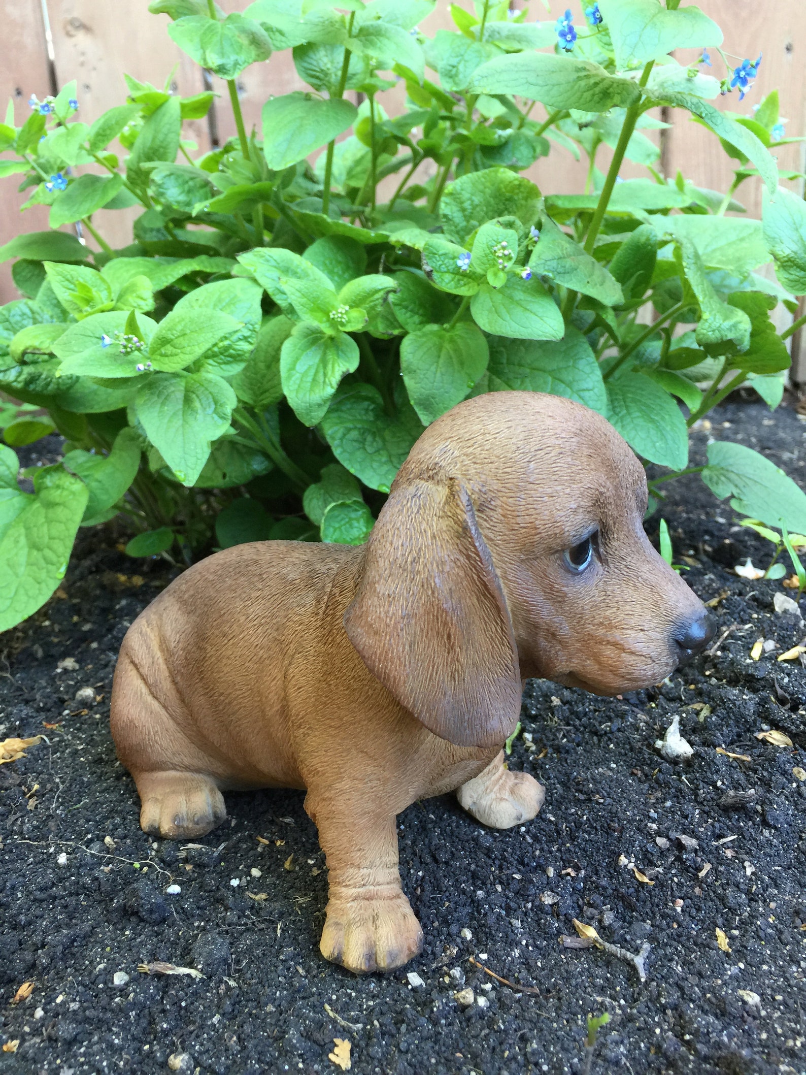 dachshund resin statue