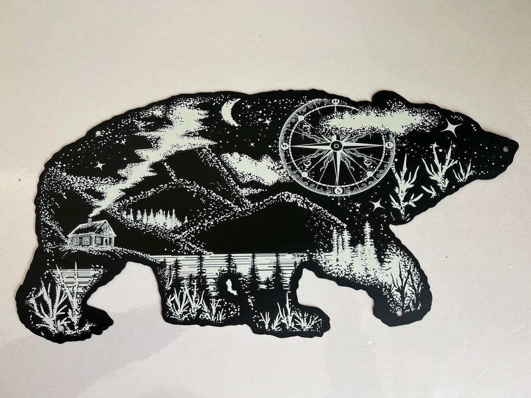 Bear Native American Indian Spirit Animal Tattoos Metal Sign, Polar